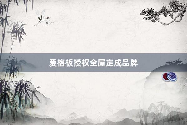 爱格板授权全屋定成品牌